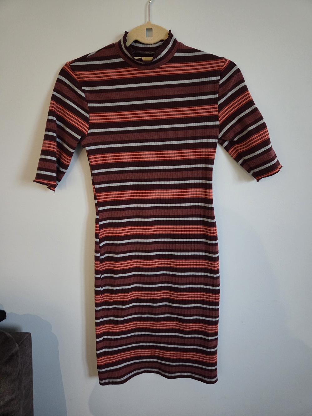 Urban Outfitters Striped Rib-Knit Midi Dress